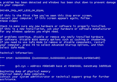 blue screen of death man