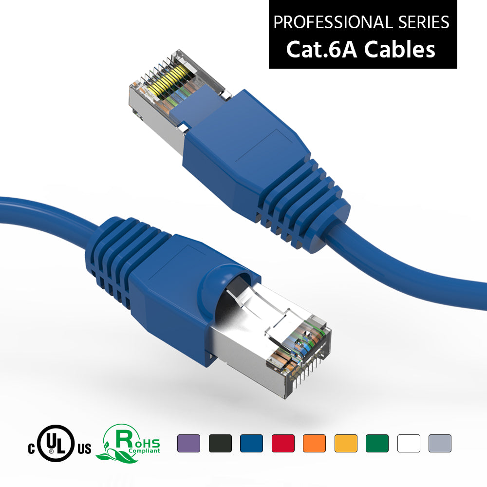 Cat6A Shielded Patch Cable - 26AWG 10G - Blue – FireFold