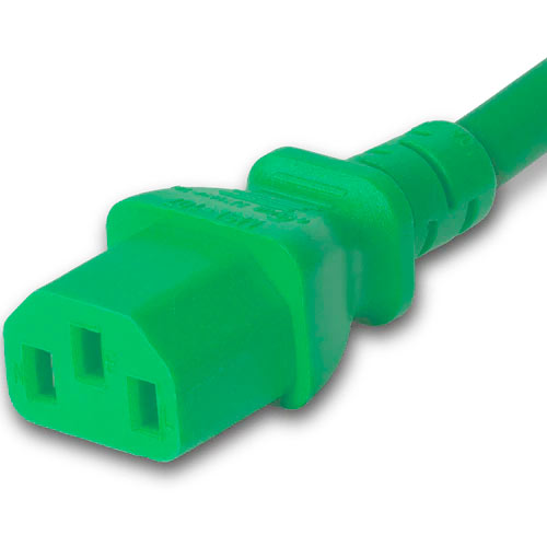 World Cord 5-15P to C13 10A 125V 18/3 SJT Power Cord - Green