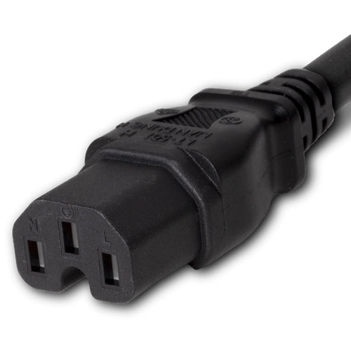 World Cord 6-20P to C15 15A 250V 14/3 SJT Power Cord - Black