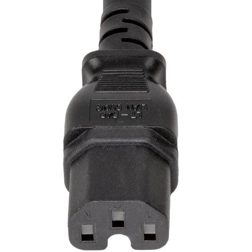 World Cord 6-20P to C15 15A 250V 14/3 SJT Power Cord - Black