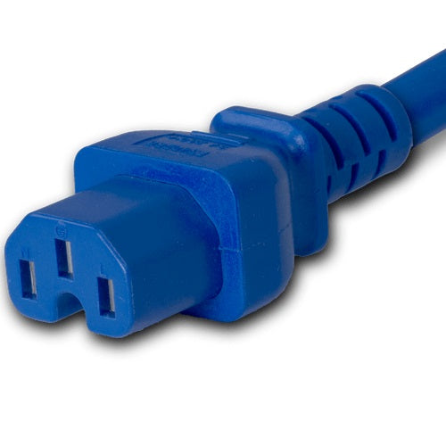 World Cord  P-LOCK C14 to C15 15A 250V 14/3 SJT Power Cord - Blue