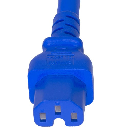 World Cord  P-LOCK C14 to C15 15A 250V 14/3 SJT Power Cord - Blue