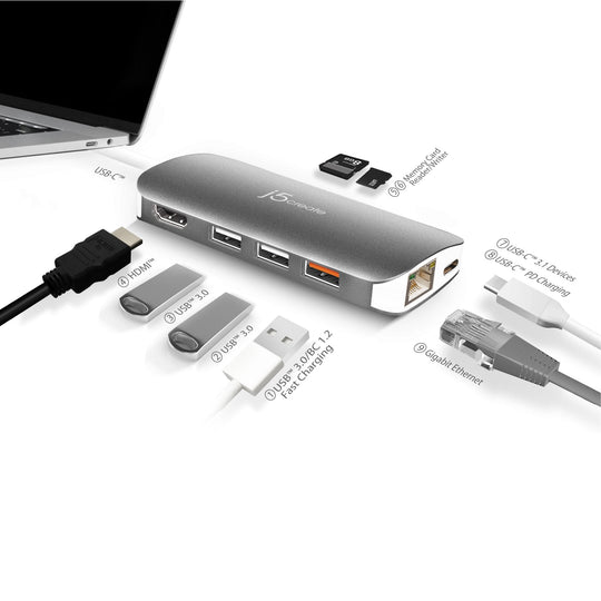 j5create JCD383 USB-C™ 9-in-1 Multi Adapter