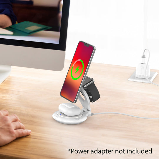 j5create Qi2 3-in-1 Magnetic Foldable Wireless Charging Station, JUPW3415