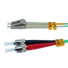 LC-ST Multimode OM4 Duplex 50/125 Aqua Fiber Patch Cable, UL, ROHS