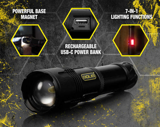 Jonard Tools Solis™ Rechargeable Tactical Flashlight, SOL-F1