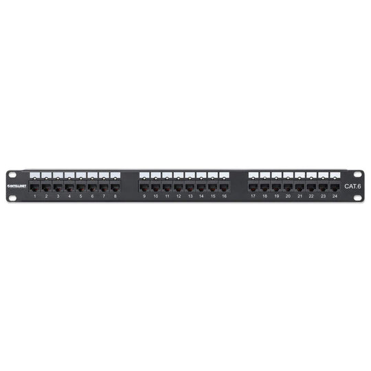 Intellinet Port Identifier Cat6 24-Port Patch Panel with LEDs, 1U