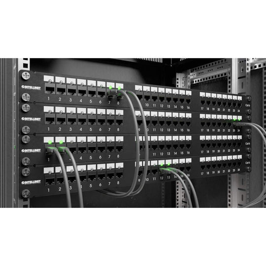 Intellinet Port Identifier Cat6 24-Port Patch Panel with LEDs, 1U