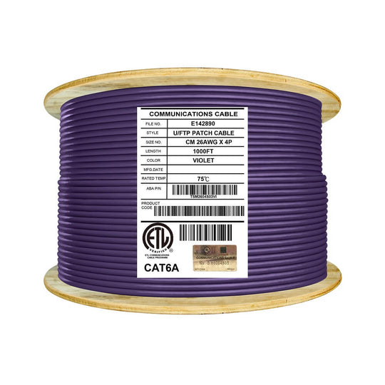 ABA Elite Cat6A Shielded Stranded CM - 10Gb, 26AWG, U/FTP, Bulk Networking Cable - 1000ft Spool