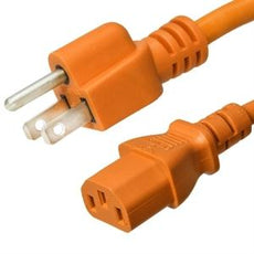 5-15P to C13 Power Cord –15A, 125V, 14/3 SJT - Orange