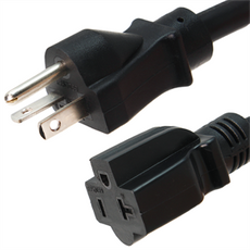 5-20P to 5-20R Power Cord – 20A, 125V, 12/3 SJT, Black