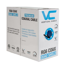 Vertical Cable 1000ft Bulk RG-6 Coax Cable - Quad Shield