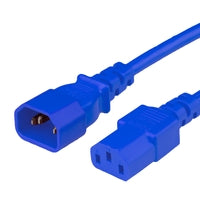 World Cord C13 C14 15A 250V 14/3 SJT Power Cord - Blue