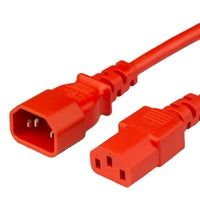 World Cord C13 C14 15A 250V 14/3 SJT Power Cord - Red