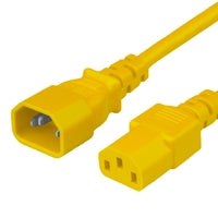 World Cord C13 C14 15A 250V 14/3 SJT Power Cord - Yellow