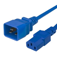 World Cord C13 C20 15A 250V 14/3 SJT Power Cord - Blue