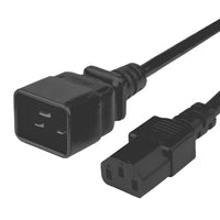 World Cord C13 C20 15A 250V 14/3 SJT Power Cord - Black