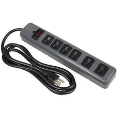 Morris 89060 6 Outlet Metal Surge Strip with 2 Transformer Outlets