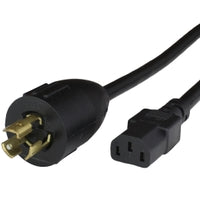 World Cord L5-15P to C13 15A 125V 14/3 SJT Power Cord - Black