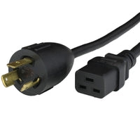 World Cord L6-20P to C19 15A 250V 14/3 SJT Power Cord - Black