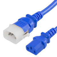 World Cord C13 C14 P-LOCK 10A 250V 18/3 SVT Power Cord - Blue