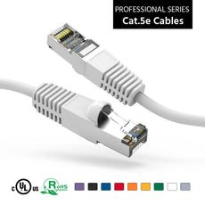 Cat5E Shielded Ethernet Patch Cable, Snagless Boot - White