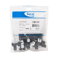 ICC Cat6A High Density Keystone Jack 25 Pack