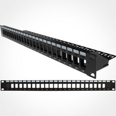 Vertical Cable Blank Patch Panel with Cable Manager - 24 Port